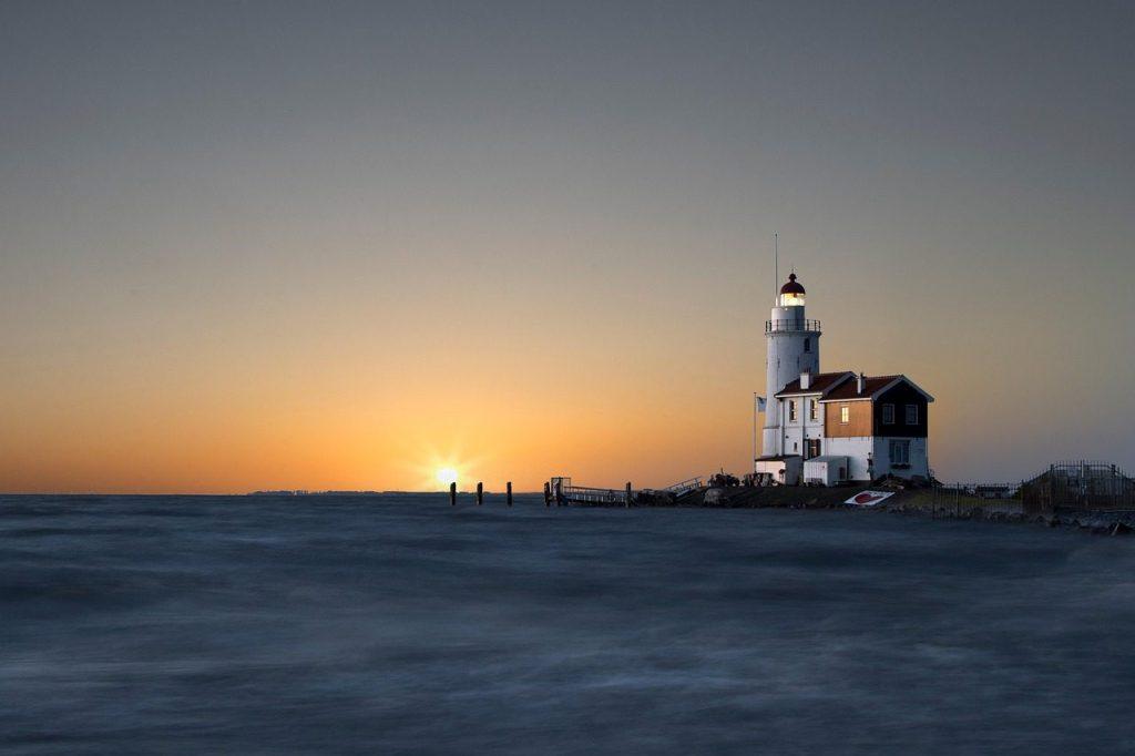 lighthouse, building, nautical, netherlands, nature, sea, ocean